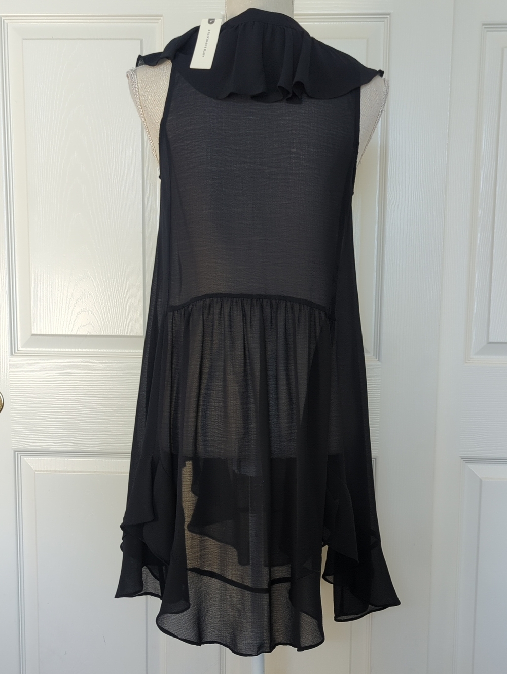 Anthropologie's Akemi + Kin Sheer Ruffled Tunic Top - Picture 5 of 7